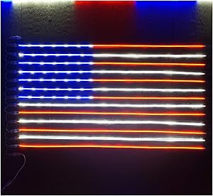 Russell Decor Patriot USA Flag LED Neon Sign Lights for Wall Decor Independence Day July 4th Stars and Stripes 5ftx3ft Red Blue White