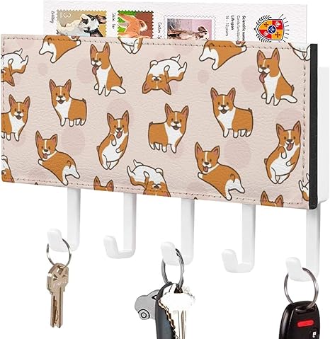 Amazon Co Jp キーフック 壁掛けフック コーギー 子犬 壁掛け 鍵収納 鍵置き 5連 小物入れ 帽子 収納ラック 省スペース 玄関 おしゃれ 整理整頓 ウォールハンガー 壁取り付け式 掛けフック 壁フック ホーム キッチン