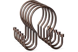 Goowin Shower Curtain Hooks, Simple Shower Curtain Rings, Sturdy Shower Curtain Hangers, Double Hook Shower Curtain Hooks, Sm