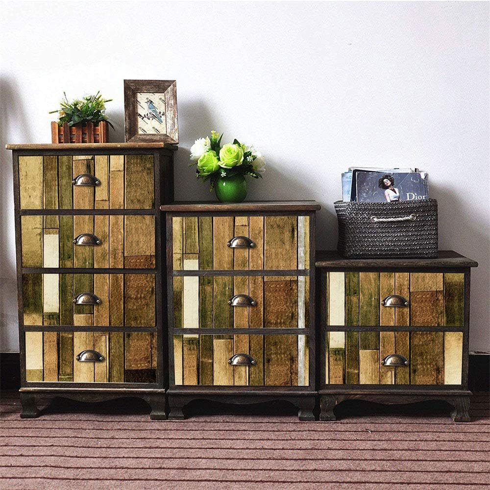 Wood Wallpaper Wood Grain Paper Splicing Wood Grain Peel & Stick Wallpaper White Yellow Wood Vinyl Wallpaper Removable Self-Adhesive Wallpaper Shelf Paper for Wall Decal,17.7