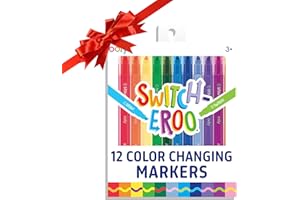 Ooly 12 Pack Switch-eroo Color Changing Markers, Dual Tip Markers for Kids, Double Ended Chisel Tip Marker Set Great for Art Supplies, Drawing and Stationery Sets, Holiday Gifts for Kids