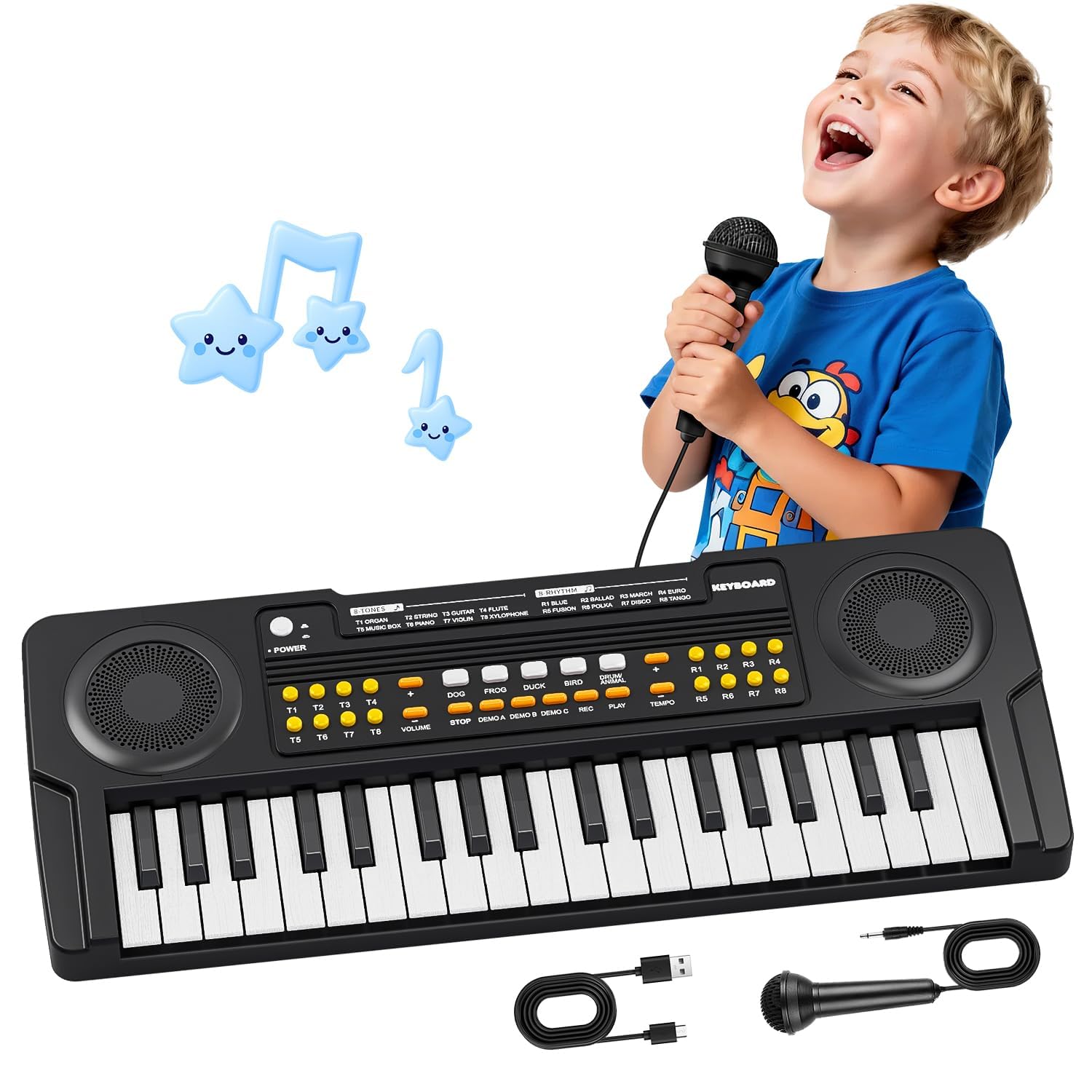 Photo 1 of Upgraded Kids Piano Keyboard – 37 Keys Toddler Keyboard with Microphone Learning Instrument Musical Toys for 3 4 5 6 Boys Girls Birthday Gift, Black