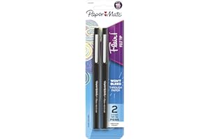 Paper Mate Flair Felt Tip Pens, Medium Point (0.7mm), Black, 2 Count (Pack of 1)
