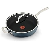 T-Fal Platinum Nonstick Jumbo Cooker 5 Quart Induction Oven Broiler Safe 500F Cookware, Pots and Pans, Dishwasher Safe Slate