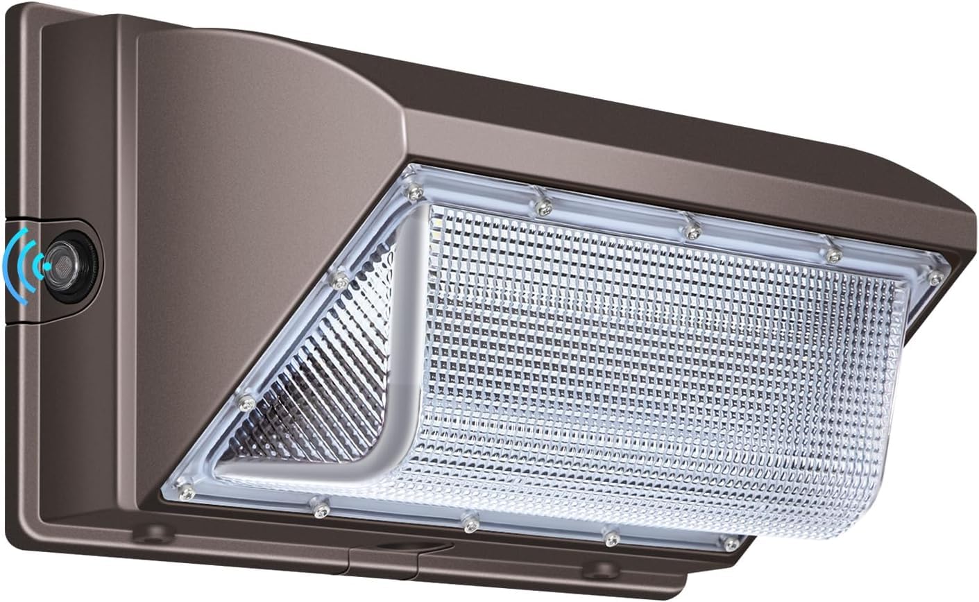 Photo 1 of ledmo LED 120W Wall Pack Light with Photocell, 15840LM 5000K Dusk to Dawn Outdoor Commercial Security Lighting, IP65 Waterproof Outdoor Wall Lights