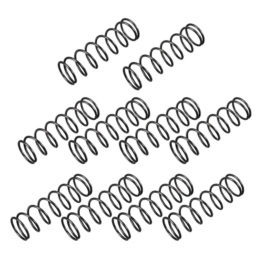 sourcingmap Compression Spring - 1.2mm Wire Dia , 14mm OD , 45mm Free Length Spring Steel Extension Spring,Black,10Pcs