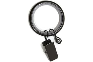 Urbanest 1.25" Quiet Smooth Drapery Curtain Rod Rings for 1" Rod with Clips, Eyelets and Nylon Inserts, 8 Pieces, Oil-Rubbed Bronze