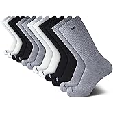 Calvin Klein Mens Crew Socks - 12 Pack Cushioned Breathable Athletic Performance Crew Socks for Men for Sports & Running