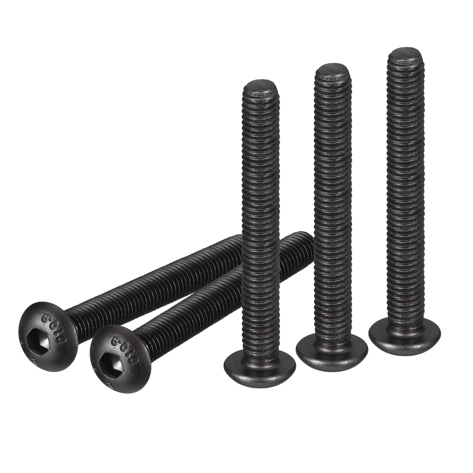 DTGN M5-0.8x40mm Button Head Socket Cap Screws - 50Pack - Good for Machine - Carbon Steel Black Oxide - Hex Drive Full Thread Fasteners — image 1