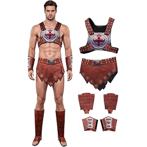 Lofeery Hemans Cosplay Universe Master Costume Hemans Vest Skirt Wristband Leg Covers Adult Mens Halloween Outfits