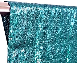 Poise3EHome 8Ft x 10Ft Teal Sequin