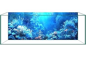 CICK SEED Aquarium Background & Fish Tank Background – Ultra HD Static Cling, No Tape, No Residue, Vibrant Underwater Scenery for Stunning Aquarium Decorations, Blue Ocean Theme 11.8 X 23.6 Inches