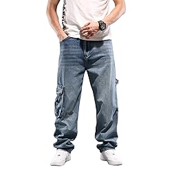 LUOBANIU Men's Baggy Jeans Hip Hop Loose fit 90s
