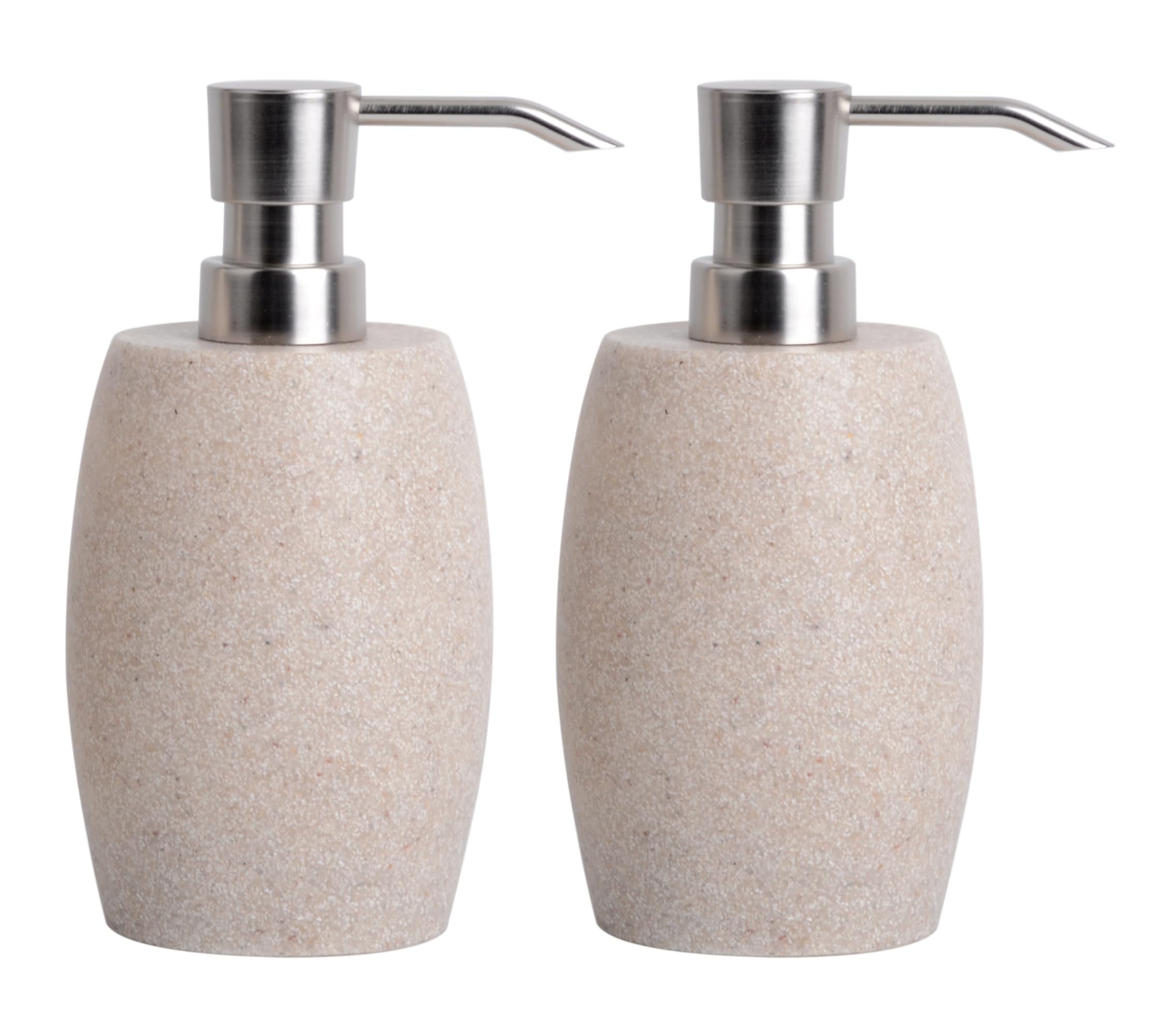 Photo 1 of ***ONLY ONE***Clasin Home Sandstone Textured Resin Soap Dispenser with Metallic Pump and Waterproof Bottle Labels for Bathroom Kitchen Dish Hand Wash Shower Lotion Shampoo, 12 Oz, 2 Sets Beige