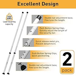 2 Pack Sliding Door Security Bar, Window Security