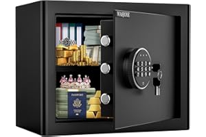 WASJOYE Cabinet Safe Box, Fireproof Home Lock Safe Security Digital Keypad Safety Key Lock Safe Box, Perfect for Home Business Office Hotel Money Document Jewelry Gun Storage 11.81 x14.56 x 12 inches