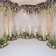 AOFOTO 10x10ft Wedding Backdrop Romance Archway Bridal Shower Flowers Wall Curtain Cradle Ceremony Banner Background for Photography Vinyl Anniversary Birthday Party Decoration Photoshoot Studio Props