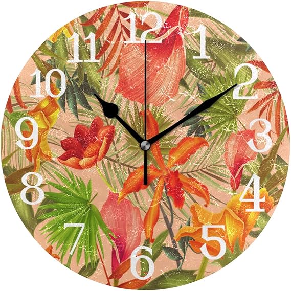 Wall Clocks Beautiful Flower Pattern Silent