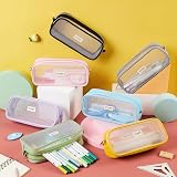KALIDI Clear Pencil Case Large Pen Bag 23cm 9in Transparent Mesh view 6