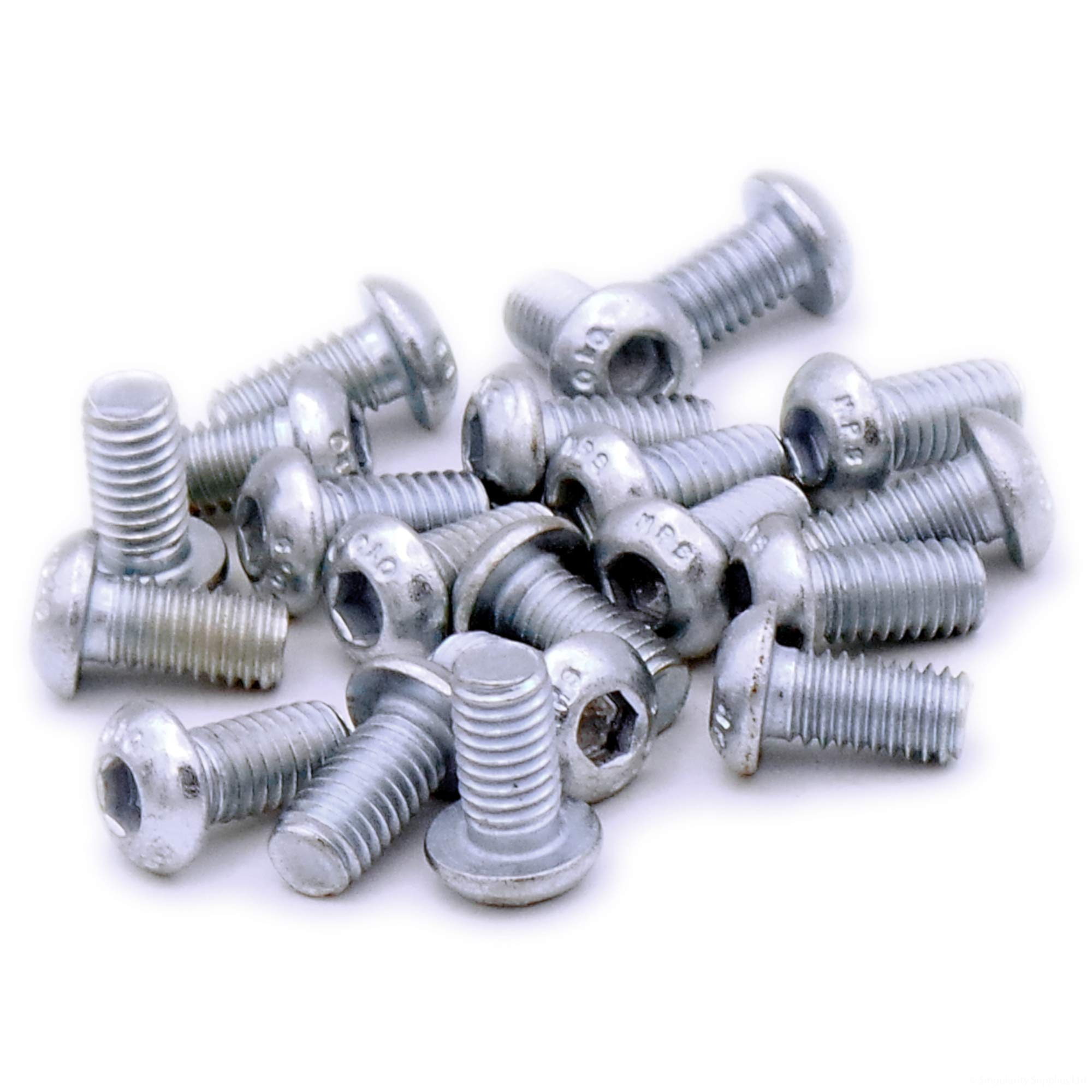 M6 (6mm x 12mm) Hex Socket Button Machine Screw (Bolt) - Steel (Pack of 20)