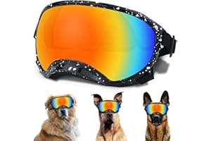NICERINC PET Winproof Large Dog Sunglasses with Adjustable Strap, UV Protection, Soft Goggles for Medium-Large Dogs