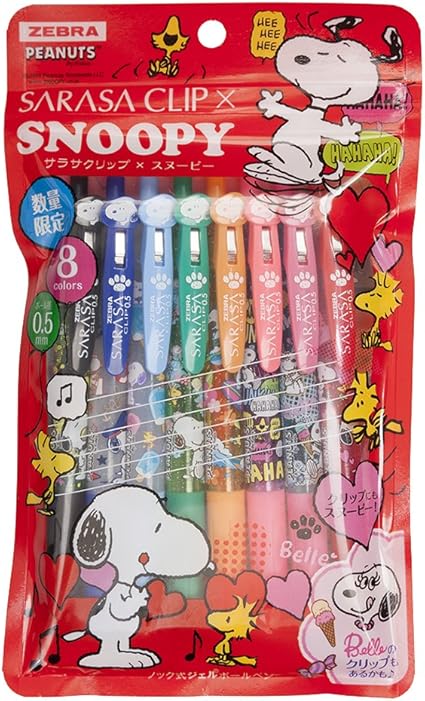 Amazon ゼブラ ジェルボールペン サラサクリップ スヌーピー 0 5 8色 Jj29 Sn 8c ジェルインクボールペン 文房具 オフィス用品