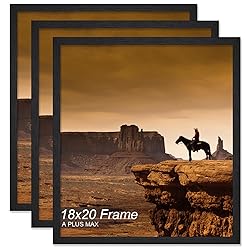 A PLUS MAX 18x20 Picture Frame Set of 3, Black