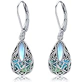 Dragonfly Filigree Earrings Sterling Silver Teardrop Abalone Shell Drop Dangle Earrings Filigree Leverback Earrings Jewelry