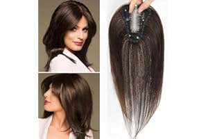 Aimeolyn Hair Toppers for Women Real Human Hair,Hairs Toppers for Women No Bangs Top Hairs Extensions Pieces Wiglets Upgrade Lace Base 12inch