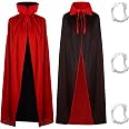 Reversible Black & Red Cloak - Gothic Vampire Devil Pirate Costume, 35 Inches