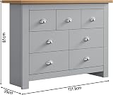 Blisswood 3 Piece Bedroom Furniture Set Grey, Wardrobe & Chest of Drawers view 5