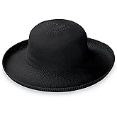 Wallaroo Women’s Victoria Sun Hat (Black UPF) – UPF 50+ Sun Protection, Wide Brim, Packable, Adjustable, Medium Sizes – Stylish Everyday Hat for Beach, Travel, Hiking, and Outdoor Activities