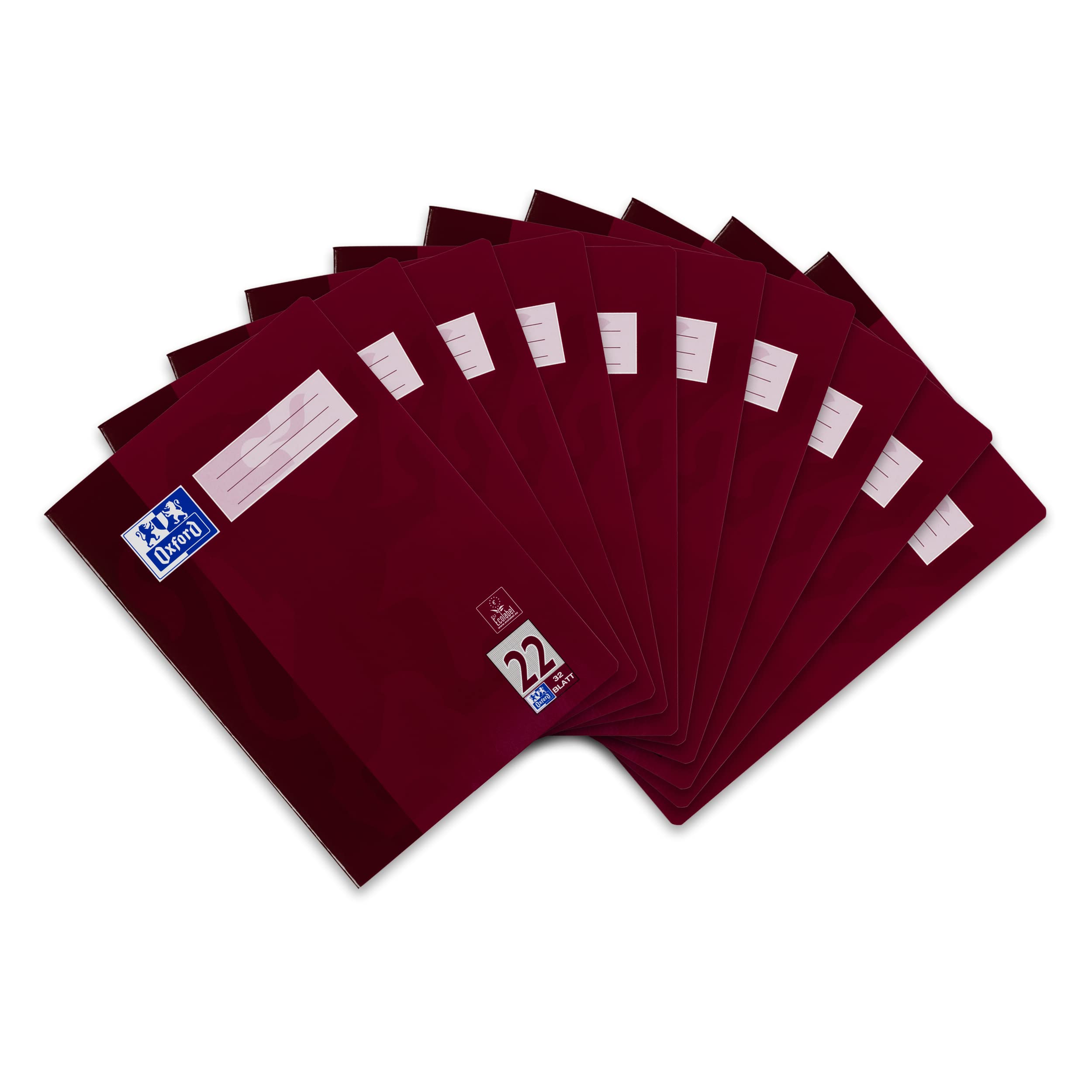 Oxford A4 School Exercise Book - 32 Pages 90 g/m² - Optic Paper Lines 22 - Squared Pack of 10 Pack of 10