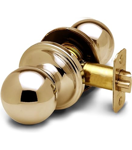 Maçaneta esférica com tranca Copper Creek BK2030PB, latão polido