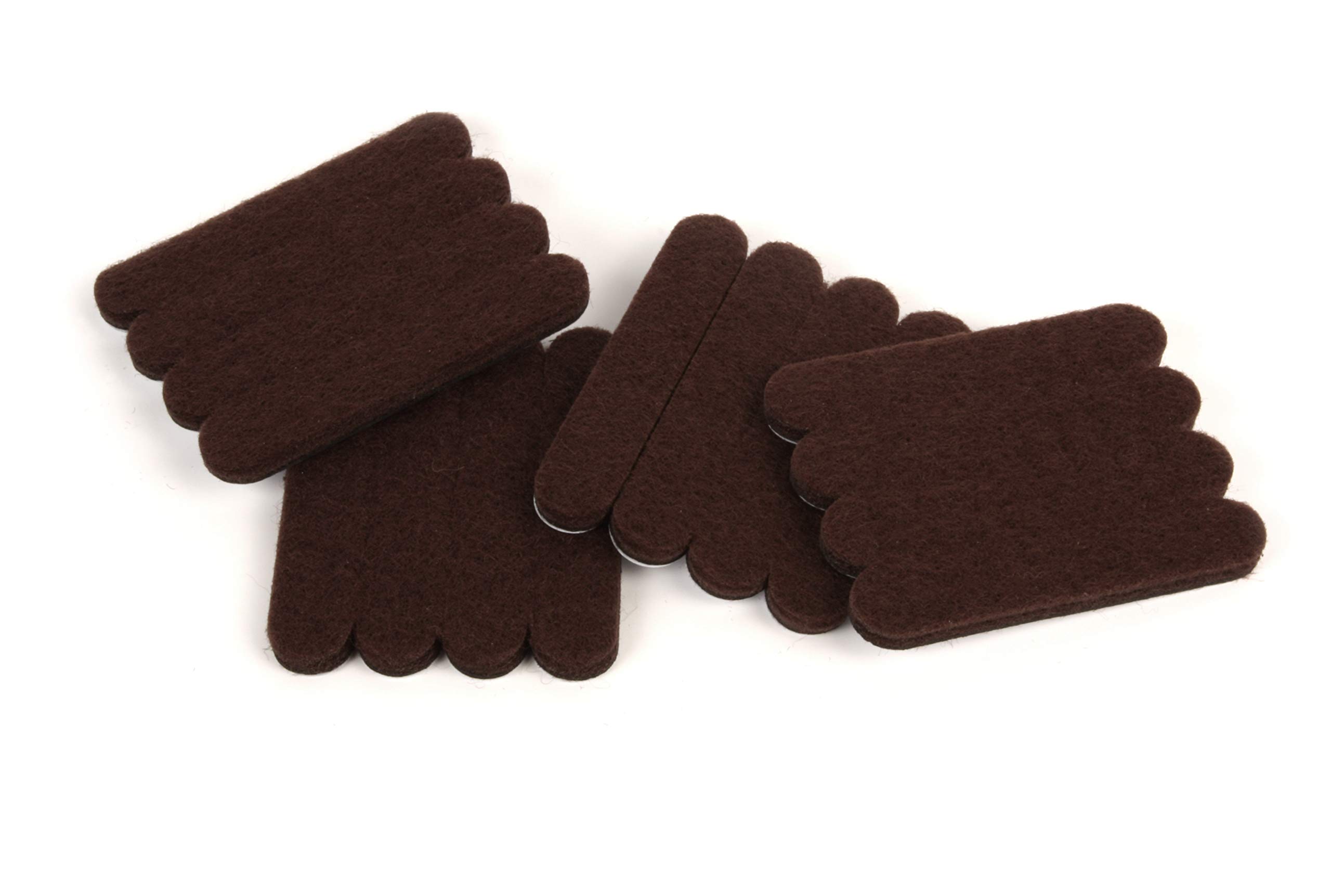 Slipstick CB042 Self Stick Felt Strips for Surface Protection (16 Pads) Protects All Hard Surfaces, 1.3 cm x 6.7 cm Slider Pads, Brown
