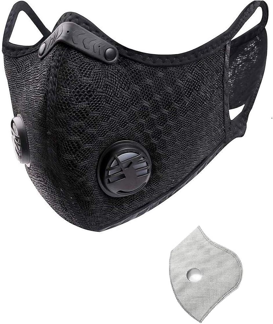 Dust Mask with Respirator Carbon Activated Filter Adjustable Replaceable Washable for Dust Pollution Pollen Mowing Woodworking