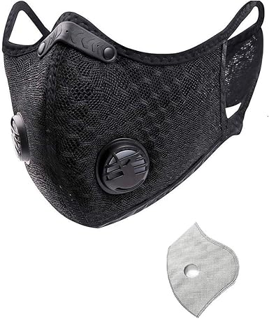 Dust Mask with Respirator Carbon Activated Filter Adjustable Replaceable Washable for Dust Pollution Pollen Mowing Woodworking