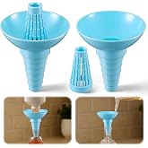 2 Bottle Funnel Connector, Liquid Transfer Adapter, Emptying Kit, Blue | Food Grade, Fits Most Bottle Sizes, Oil, Powder, Soap, Shampoo, Lotion Transfer, Kitchen &amp; Bathroom Use, No More Waste