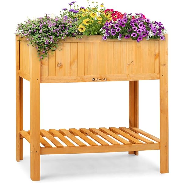 Blumfeldt Altiplano Cubic Macetero - 100 x 100 x 50 cm, Madera de ...