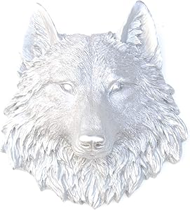 Near and Deer Faux Taxidermy Wolf Head Wall Mount, Mini, Silver