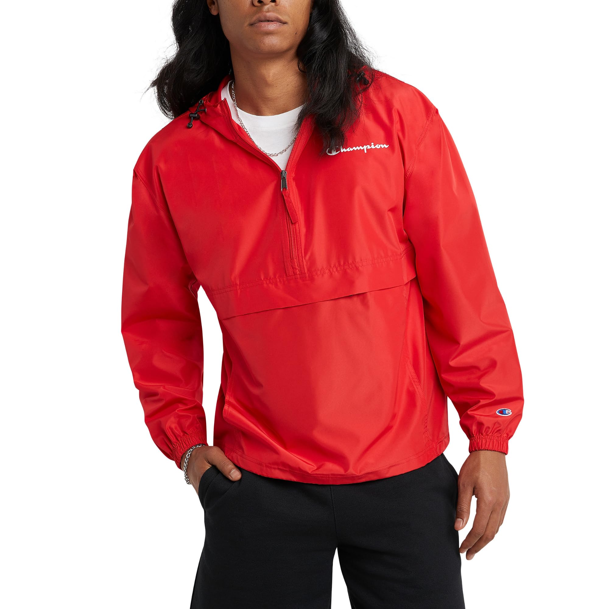 Champion Men's Packable Jacket, Scarlet, Large