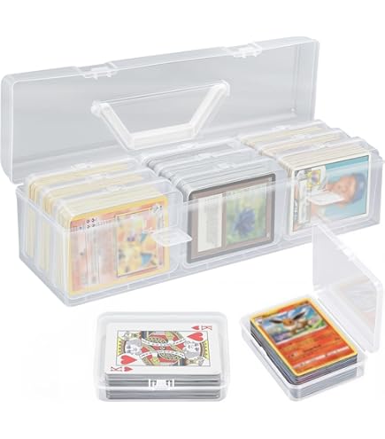 PUGED MTG Card Storage Box 3100+ Acrylic Large Trading Card Box Clear Organizer Display Case with Portable Handle 4 Removable Case for MTG TCG Cards : Toys & Games
