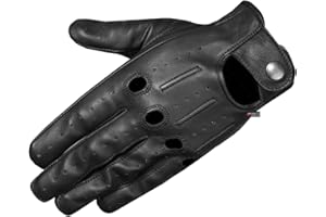 Jackets 4 Bikes Transporter Driving Gloves for Men Women, Genuine Lambskin Leather, Touchscreen - Soft Unlined Aniline, Black