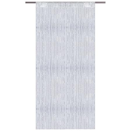 Bestlivings Fadenvorhang mit Stangendurchzug, Gardine in Lurex-Optik, Dekoartikel in vielen Farben und Größen (weiß - perlwei