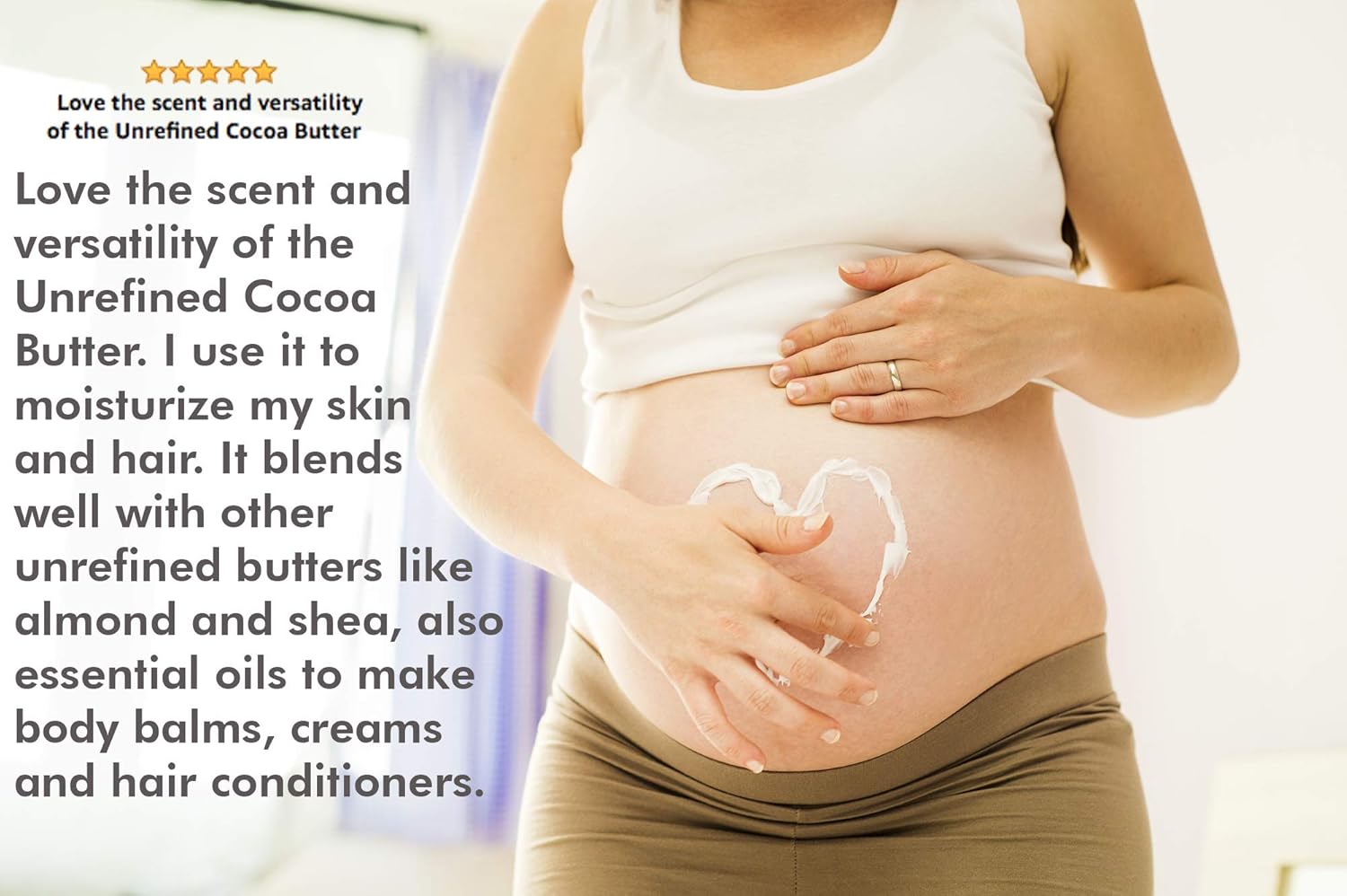 Unrefined Cocoa Butter - Use on Pregnancy Stretch Marks, Make Moisturizing Lotion, Chap Stick, Lip Balm and Body Butter - 100% Pure, Food Grade, Smells Like Chocolate - 8 oz by Better Shea Butter : Beauty