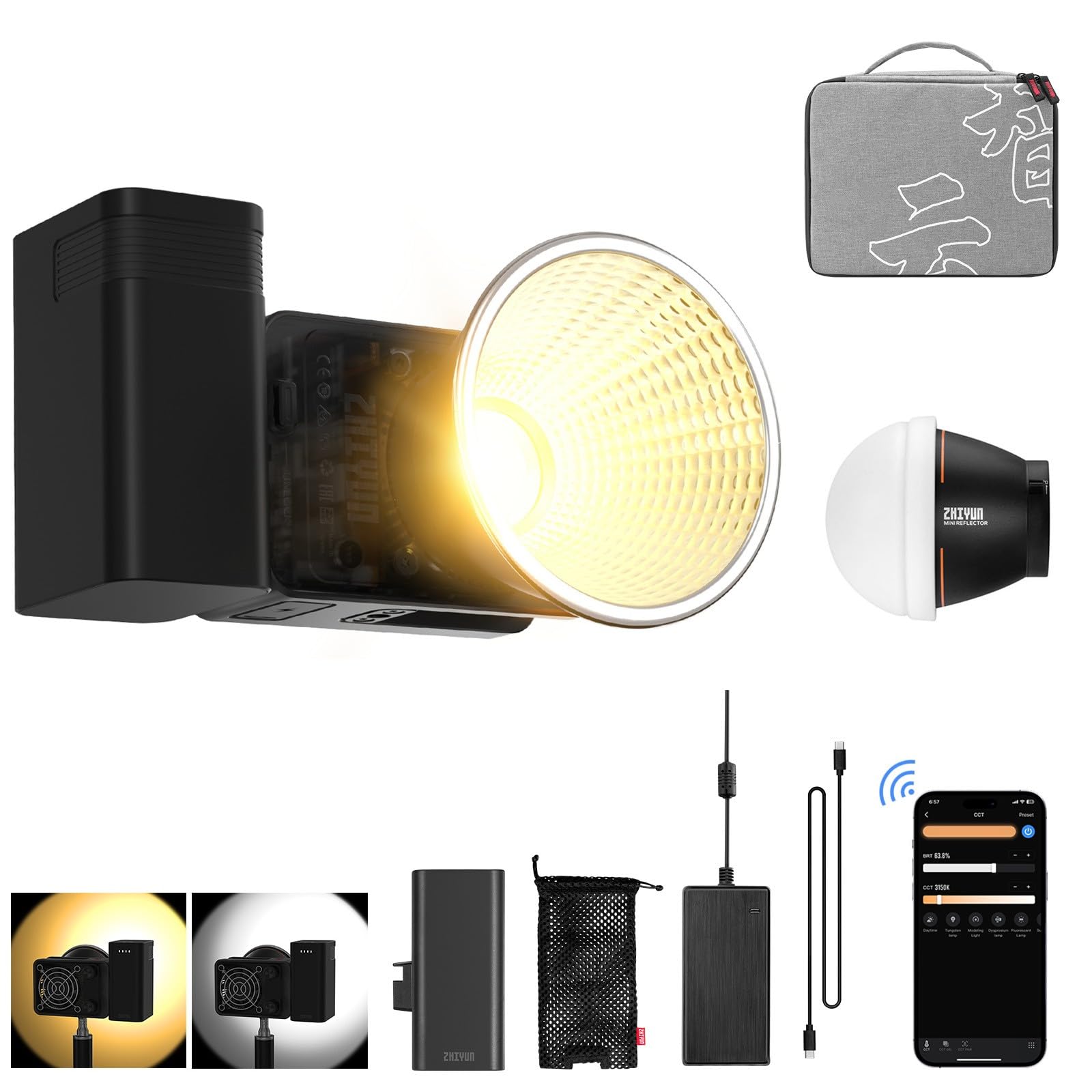 Zhiyun X60 Combo Led Video Light 60W Photography Light With Bluetooth For Studio Video Shooting