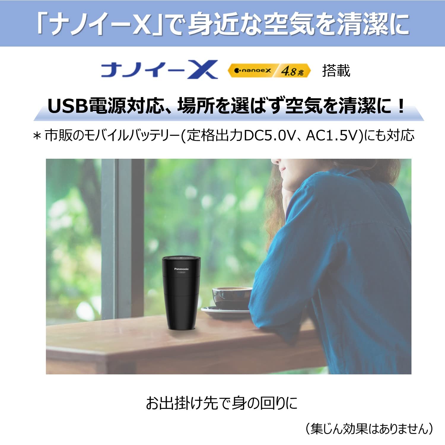 Panasonic F-GMU01-K Nanoe X 4.8 Trillion Generator Air Purifier USB Connection Usable in Cars Shipped from Japan Released in May 2022