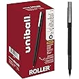 uni-ball® Roller Micro Pens, Micro Point, 0.5 mm, Black Barrel, Black Ink, Pack Of 36