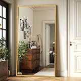 Beauty4U Full Length Mirror 200x100cm Gold Aluminum Frame Free Standing