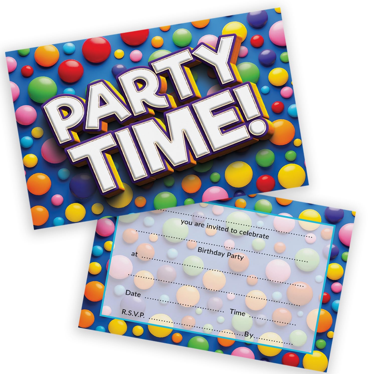Celebration Party Invitations - Candy Sweets Chocolate 28 Pack - Kids Invitations for Friends Family A6 Birthday Party Invites Invitation Cards with Folding Envelopes